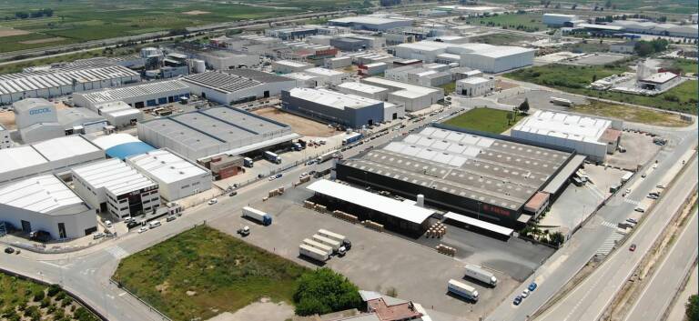 Vista aérea de polígono industrial